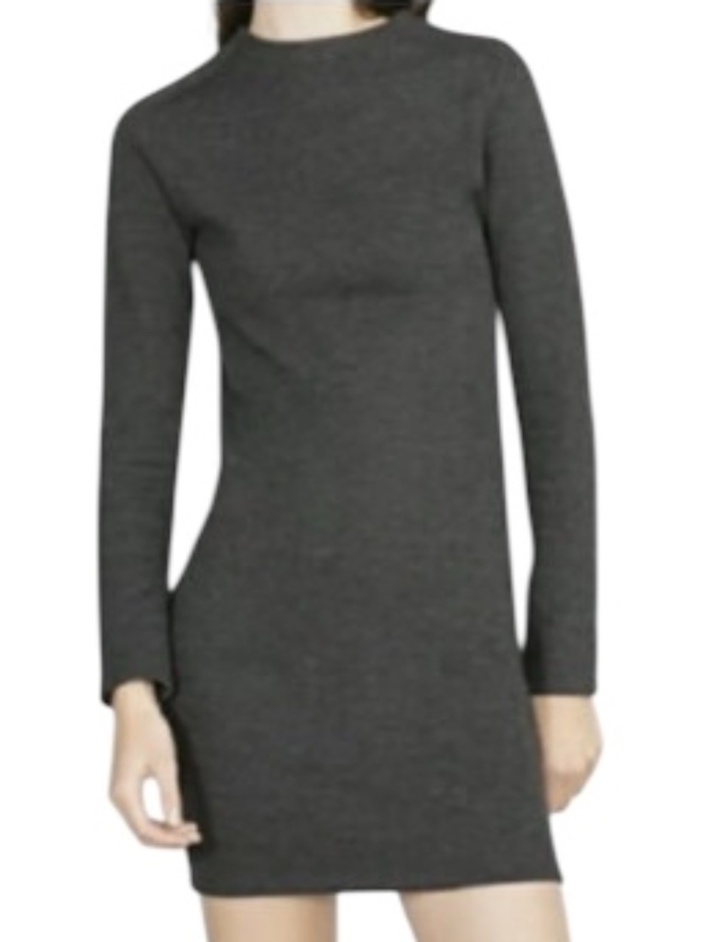 Zara Ribbed Knit Dress Charcoal Gray Size L